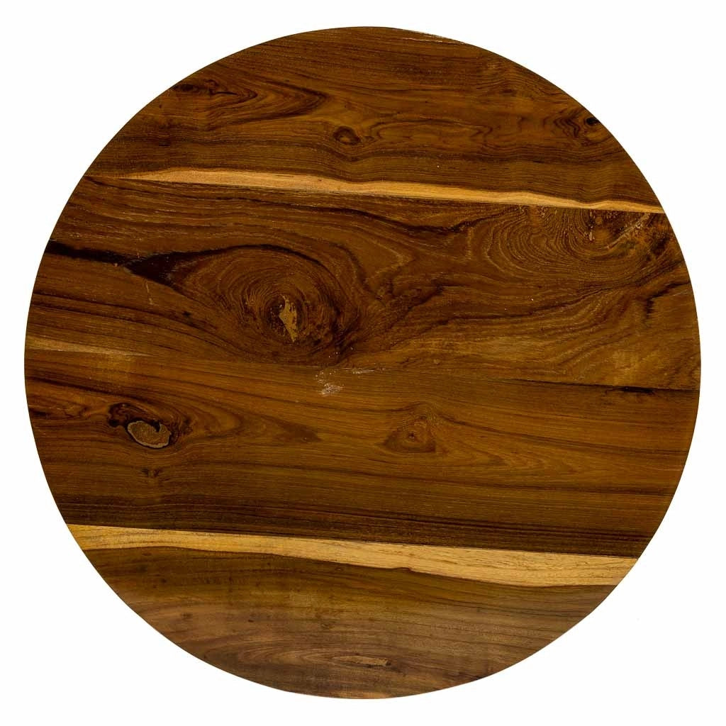 Tavolino in legno e metallo marrone 38x38x65h