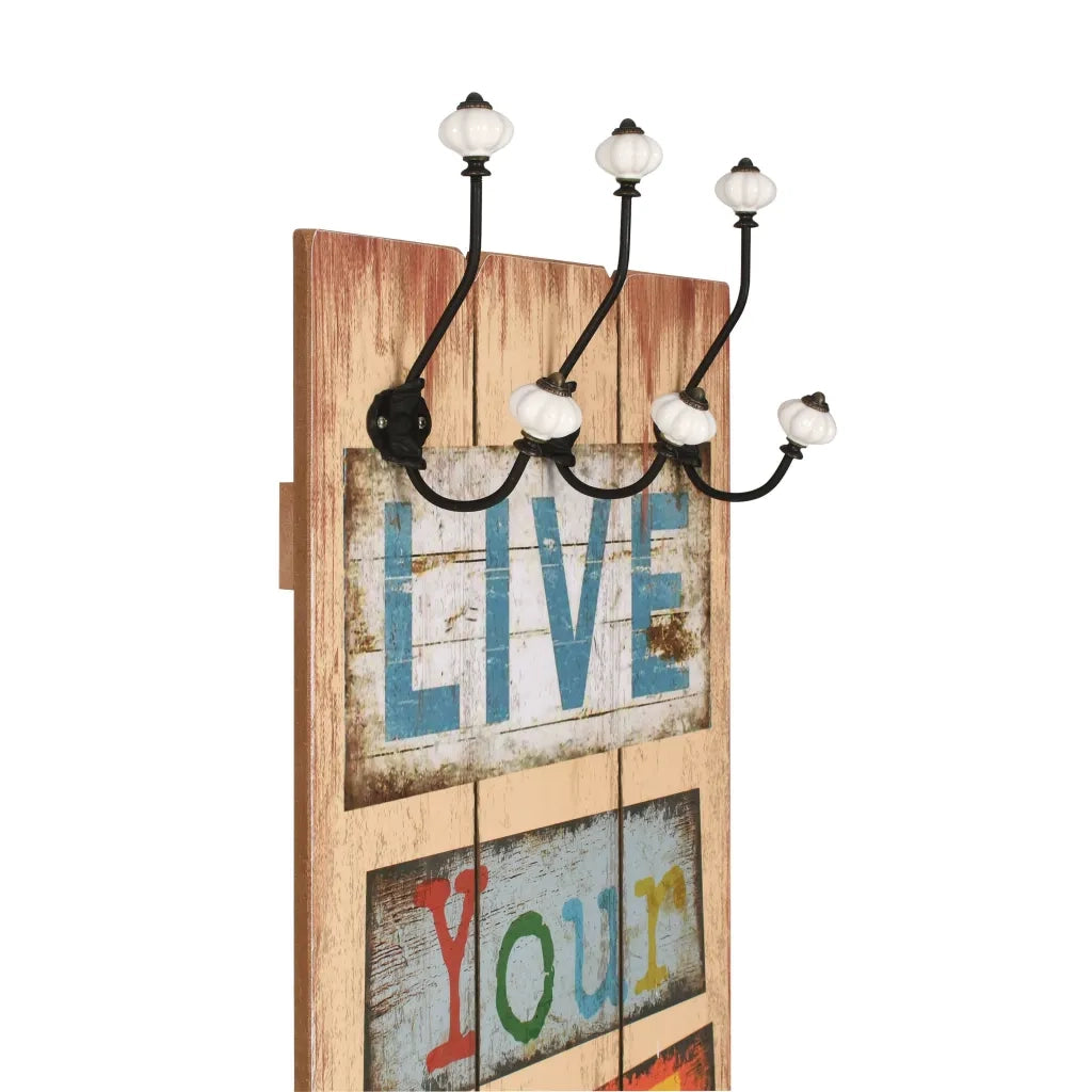 Appendiabiti da Parete con 6 Ganci LIVE LIFE 120x40 cm CFW1869787