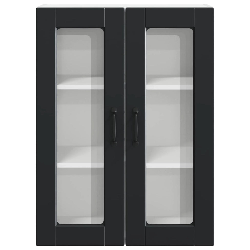 Mobile da cucina moderno da parete con pratico spazio di archiviazione 60 x 31 x 80 cm legno ingegnerizzato nero 02_0054429