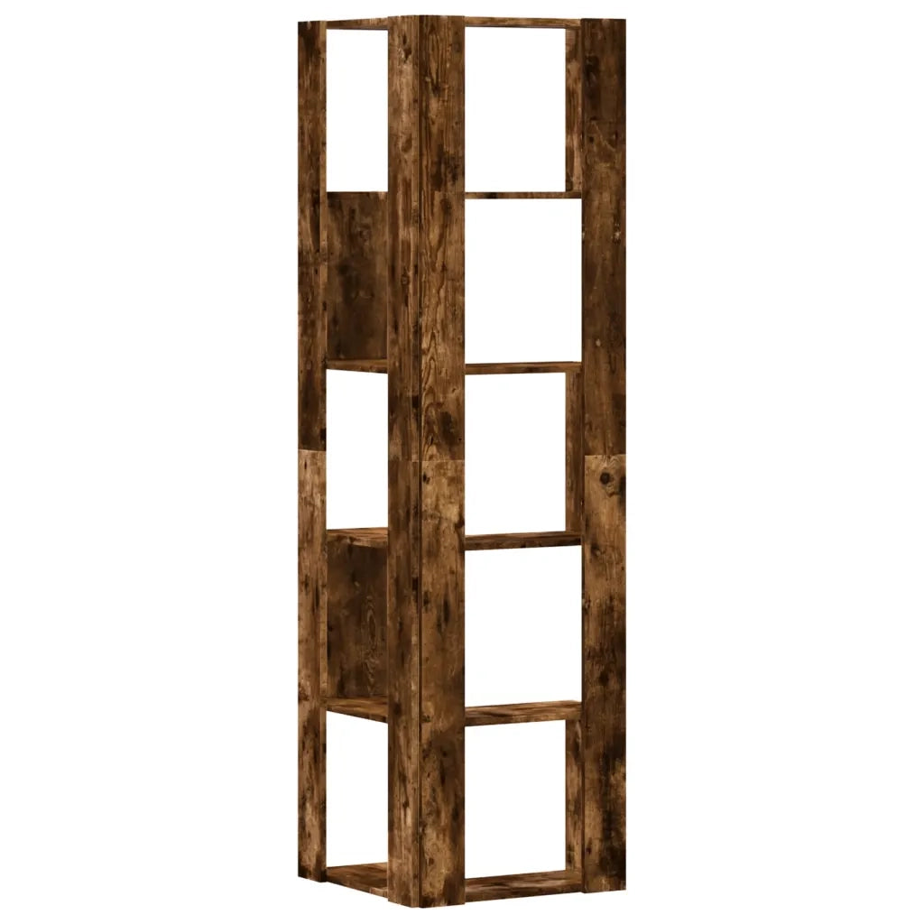 Libreria Angolare 5Ripiani Rovere Fumo 50x50x179 cm Multistrato