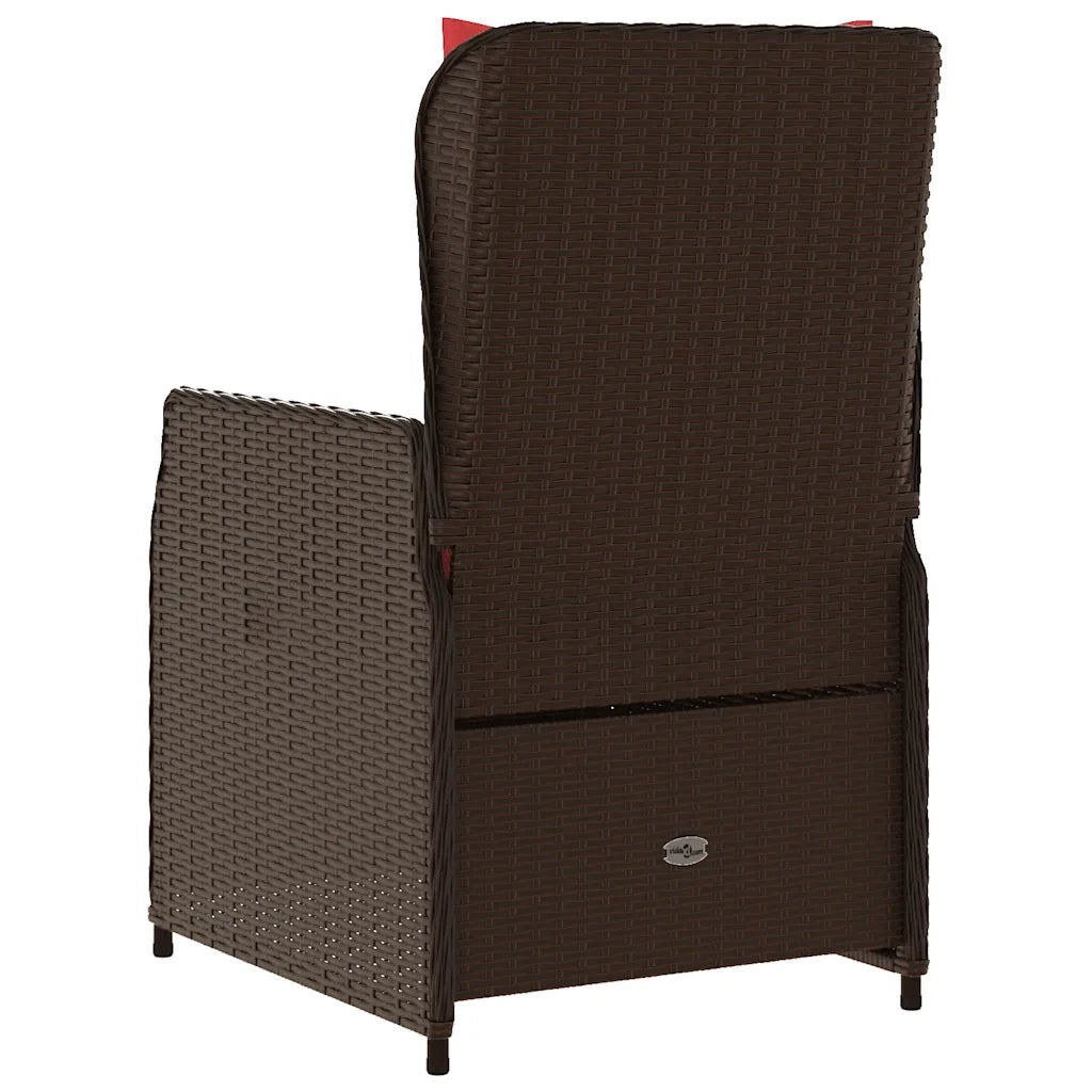 Sedie da giardino reclinabili 2 pz in Polyrattan Marrone 368658