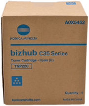 ORIGINAL Konica Minolta toner ciano A0X5452 TNP22C ~4600 Seiten