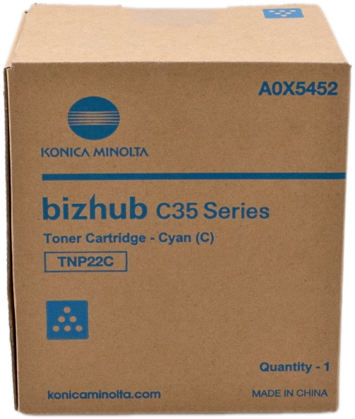 ORIGINAL Konica Minolta toner ciano A0X5452 TNP22C ~4600 Seiten