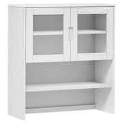 Piano Credenza | Madia | Buffet da pranzo | Armadio da pranzo MOLDE Bianco 90x35x100 cm Legno Massello di Pino