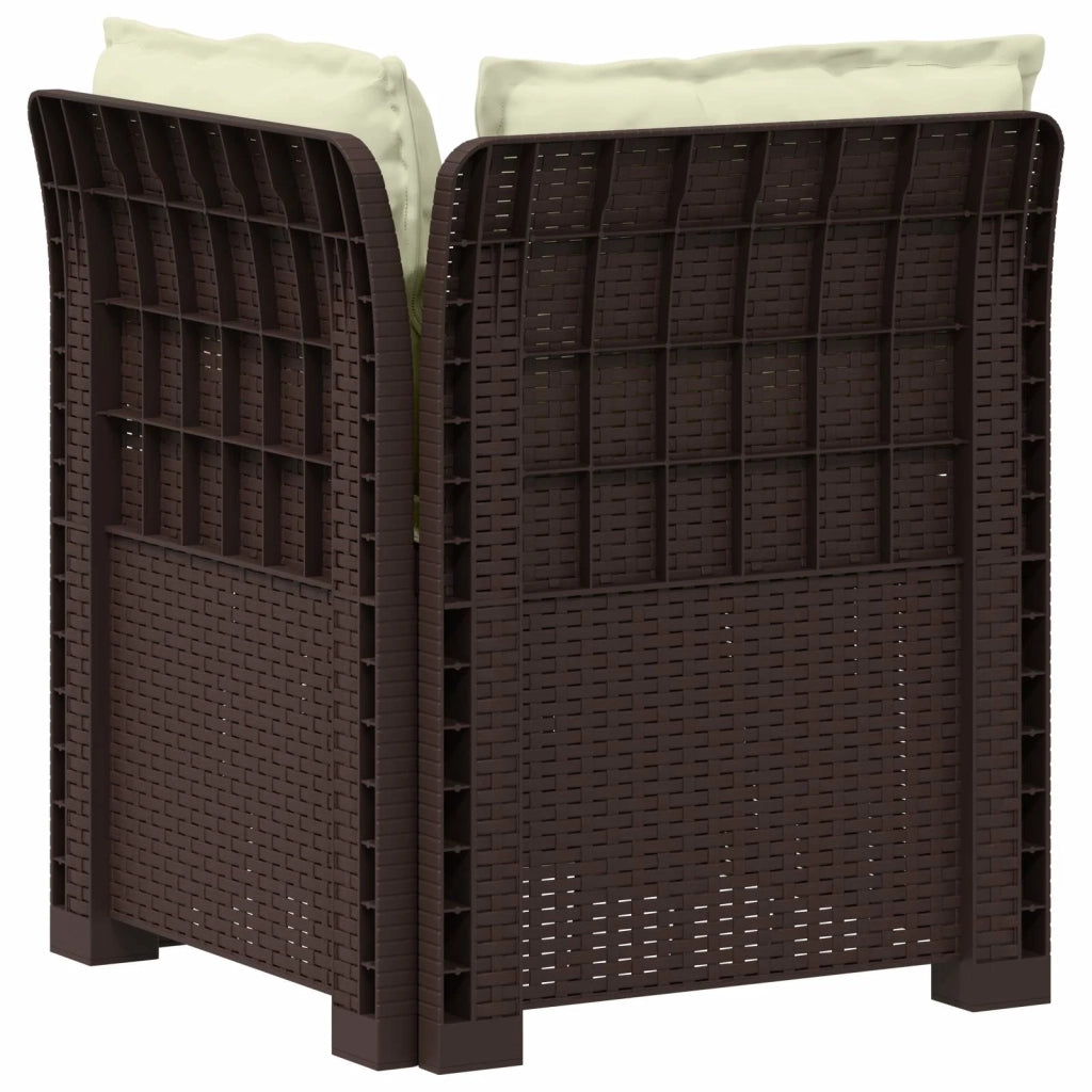 Divano da esterno-Divano da Giardino a 1 Posto con Cuscini Aspetto Rattan PP 174113