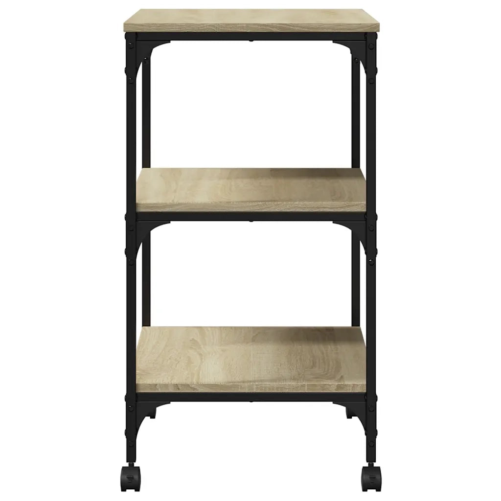 vidaXL Supporto Stampante 3 Piani Rovere Sonoma 50x41x75cm Multistrato