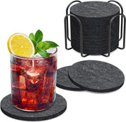 Set di sottopanchine rotonde in velluto - 12 pezzi - grigio scuro - sottopanchine per bicchieri con alloggio - regali unici per compleanni