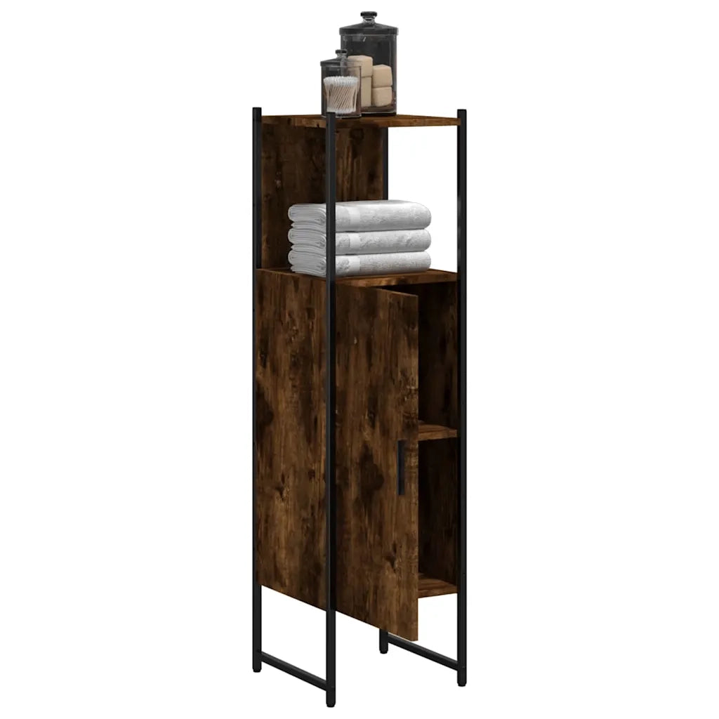 Mobile da Bagno Rovere Fumo 33x33x120,5 cm in Legno Multistrato 842468