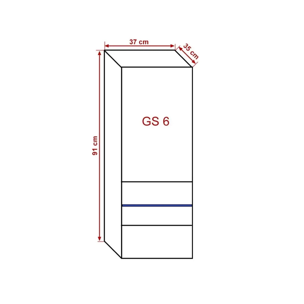 Mobile da salotto bianco collezione CEPTO 37x91cm, 1 porta, 2 ripiani, 2 nicchie.
