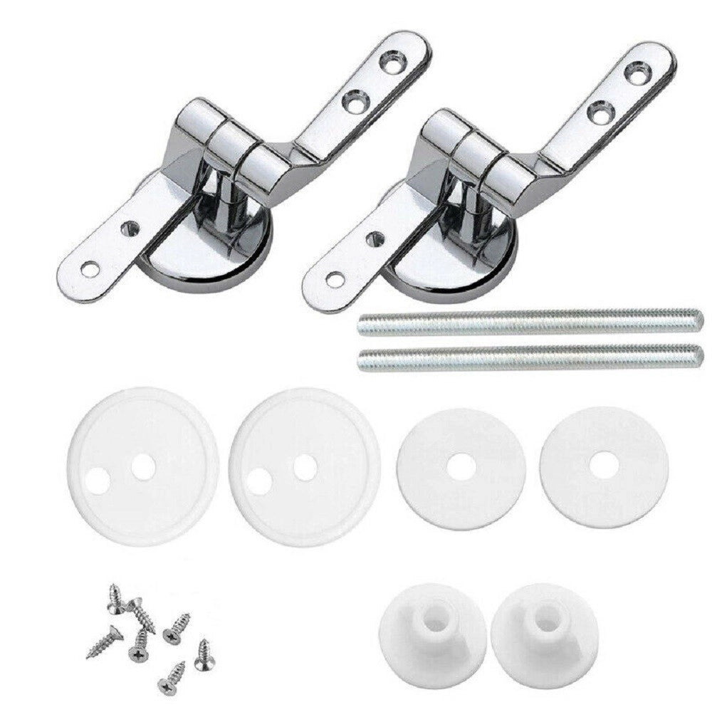 Trade Shop - Cerniere Copriwater Universali 2 Pz Con Raccordi Cerniera Per Tavoletta Wc -        3,5