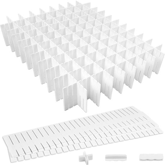 Ladeverdelers adattabili, 18 pezzi, organizzatori di cassetto, iniettore di cassetto in plastica, per intimo, calze, cosmetici, camera da letto, ufficio