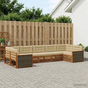 Set di divani da esterno 7 pz Naturale e Beige 3383801
