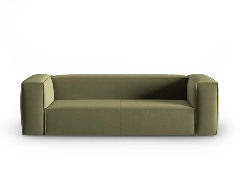 Cosmopolitan Design - Divano "Mackay" 4 posti in velluto verde chiaro 
