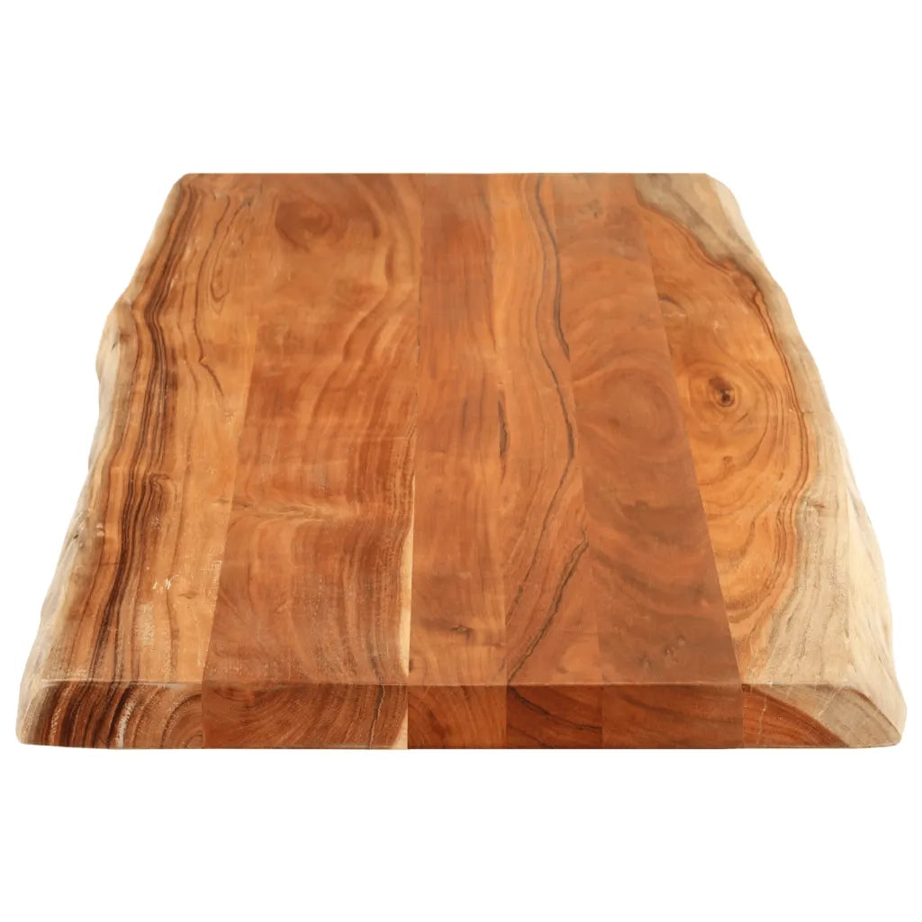 Piano Tavolo 140x60x3,8 cm Rettangolare Legno Acacia Bordi Vivi