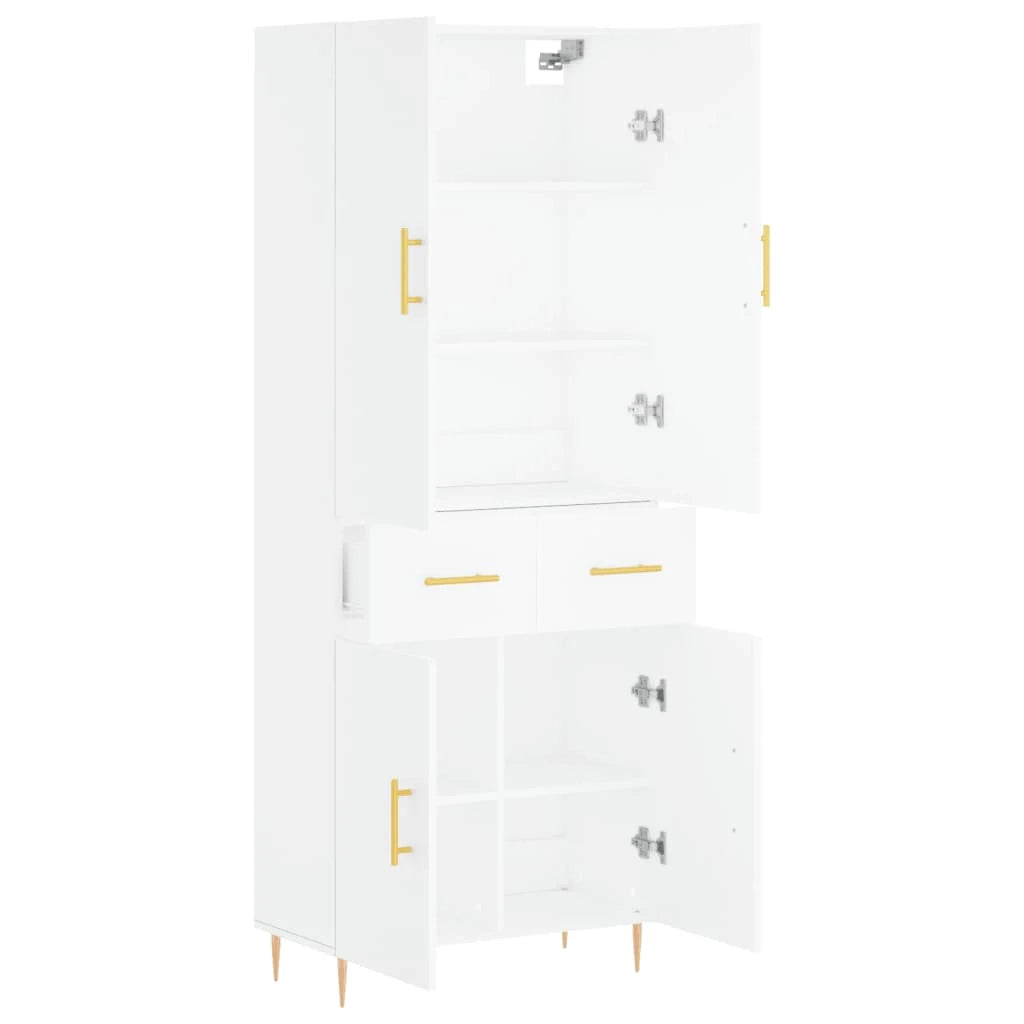 Buffet credenza cassettiera mobiletto mobile contenitore organizer cucina soggiorno salotto alto 69,5 x 34 x 180 cm legno ingegnerizzato bianco 02_0032665