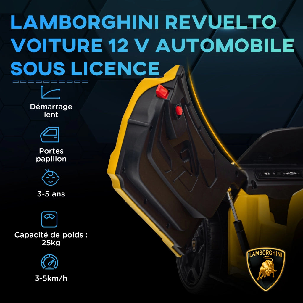 Auto elettrica Lamborghini per bambini ¨C zephmum ¨C giallo 12V telecomando