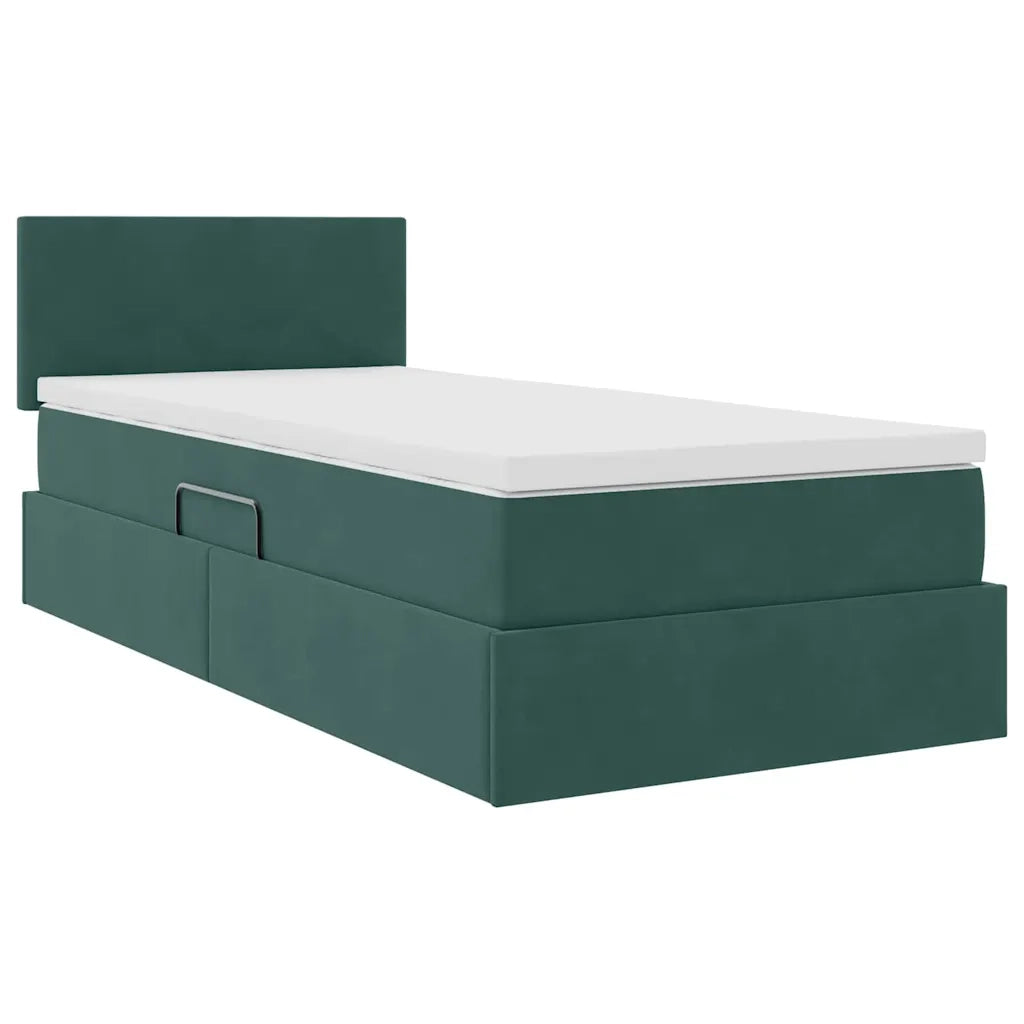 Letto con Contenitore Verde Scuro 90 x 200 cm Velluto