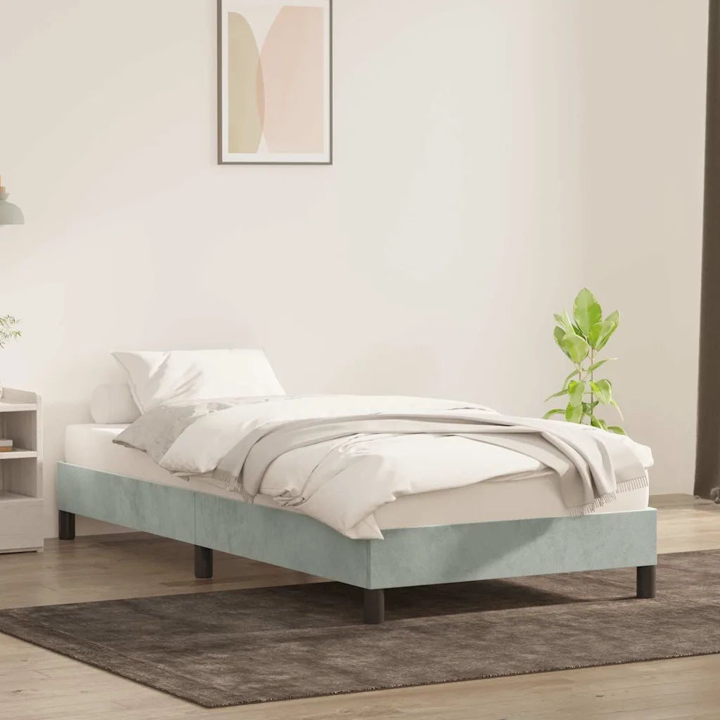 Giroletto senza Materasso Grigio Chiaro 100x210 cm Velluto 4101343