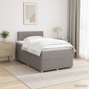 Letto box spring con materasso Tortora 120 x 190 cm Tessuto 3451430