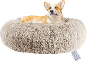 Donut per Cani Grande - Placca Calmante in Plush, Lavabile, Antiscivolo, Ortopedico 70cm Beige