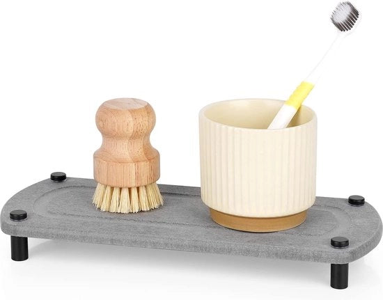 Organizzatore per l'acqua con Riser in acciaio inossidabile con protezione per i piedi per un organizzatore di cucina moderno (grigio)