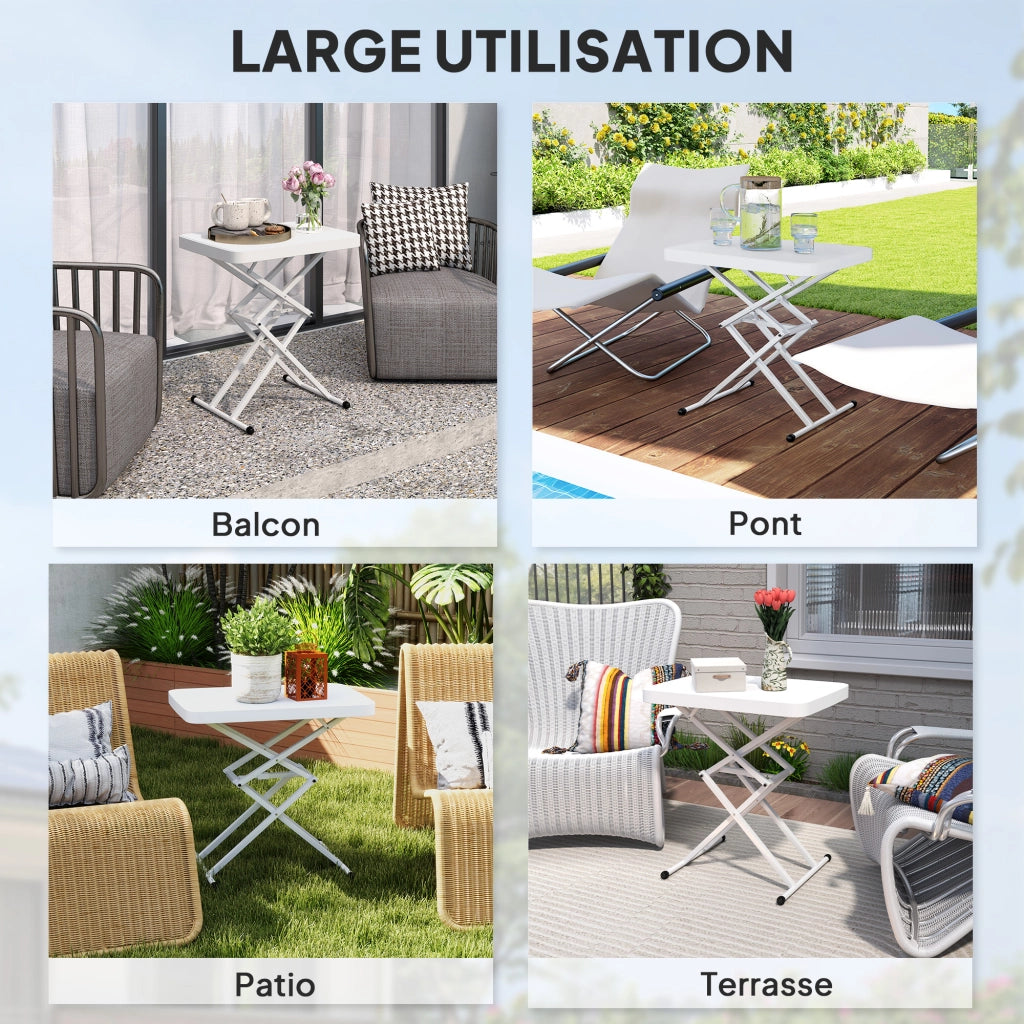 Tavolo da giardino pieghevole ¨C zephmum ¨C bianco 65x45x70 cm
