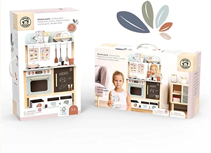 Cucina Legno per Bambini Grande Cucina Giocattolo in Legno per Bambini Altezza 90 cm Cucina Giocattolo per Bambini (Bian
