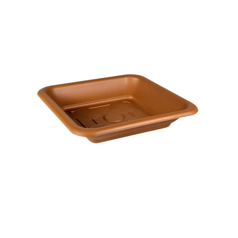 Sottovaso Quadrato per Vasi da Piante Quadro Interno Esterno Giardino Idel Colore: Terracotta, Formato: 37 cm