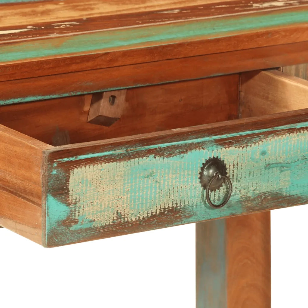 vidaXL Tavolo Consolle 110x30x75 cm in Legno Massello di Recupero