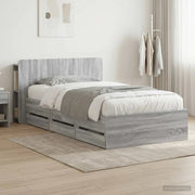 Telaio del letto con storage Sonoma grigio 90 x 200 cm