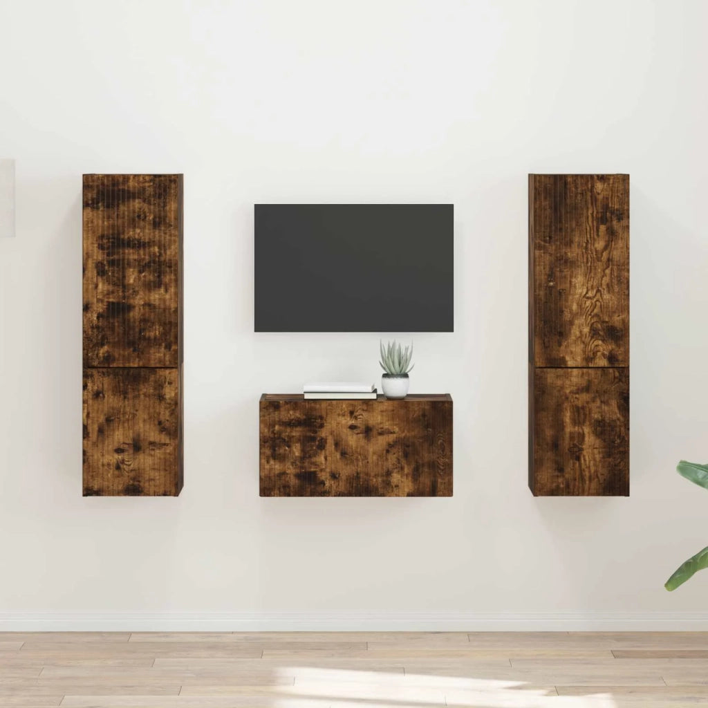 Set mobile TV 5 pcs Rovere fumé Legno multistrato