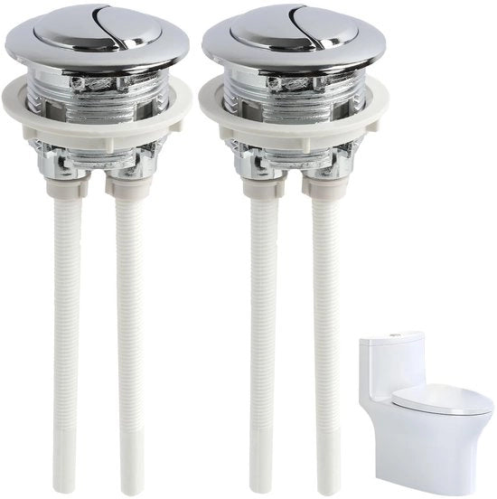 Set di Rubinetti per WC a Doppio Flusso - Universale - Idraulico - Economo - Installazione Facile - Design Moderno - Rubinetti per WC