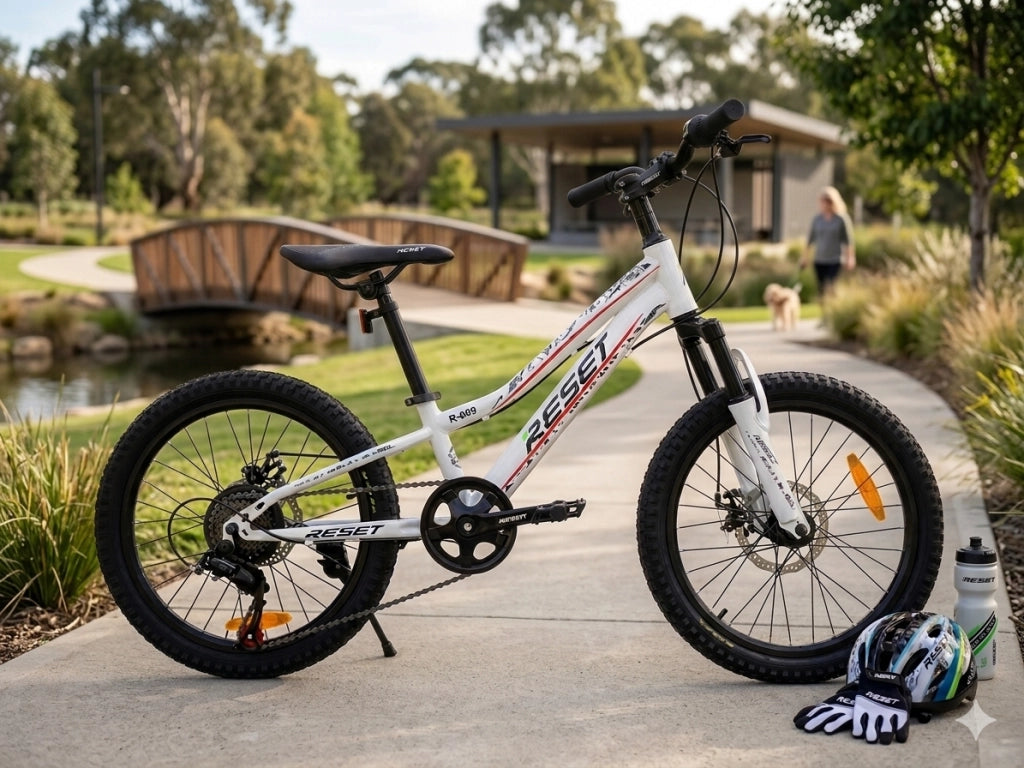 Bicicletta Mountain Bike per Bambini Unisex 20" MTB Phoenix 7V in Acciaio Bianco