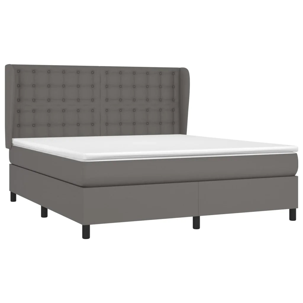 Giroletto a Molle con Materasso Grigio 160x200 cm in Similpelle 3129043