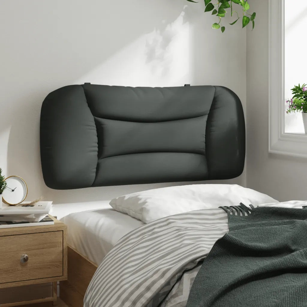 Coussin de tête de lit Hvar gris foncé 90 cm tissu