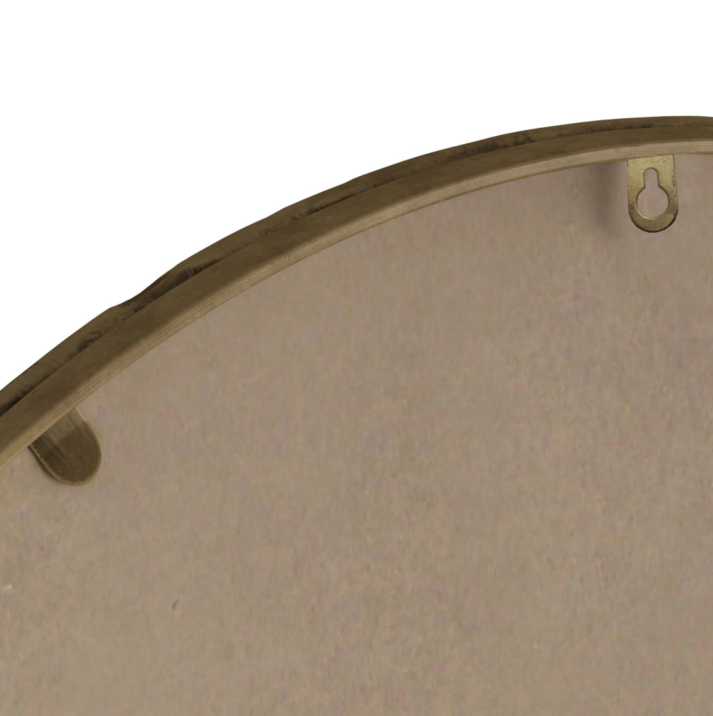 Specchio ovale da parete con cornice in ferro effetto anticato; oro