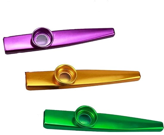 Kazoo Metallico - 3 Pezzi - Kazoo Flauto in Diverse Colori - Strumenti Musicali per Bambini - Mix colore