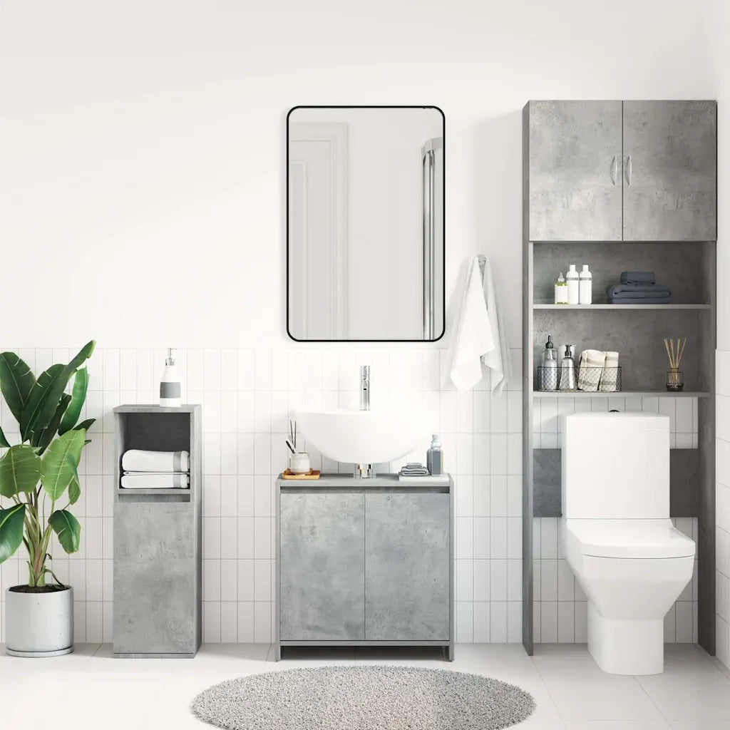 Armadio da Bagno Grigio Cemento 60x33x61 cm in Truciolato cod mxl 52105