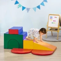 Set da Gioco per Bambini 12-36 Mesi da 7 Blocchi Multicolore in PU e EPE, 170x130x40 cm
