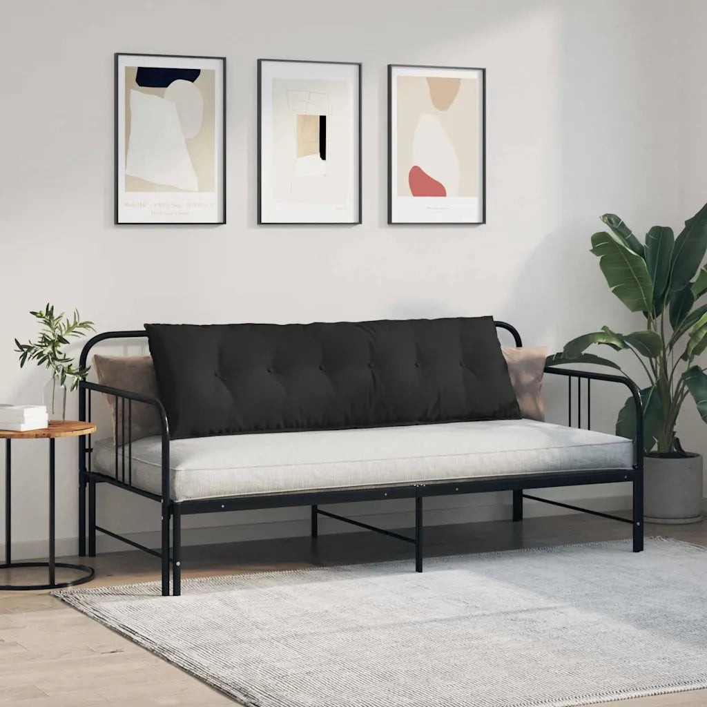 Cuscino per Schiena Nero 160 x 50 cm Tessuto in Microfibra