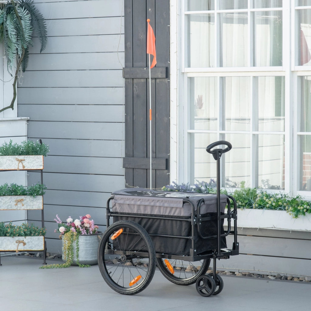 Carrello da giardino pieghevole ¨C Xylo ¨C acciaio nero e grigio 130x64x103 cm