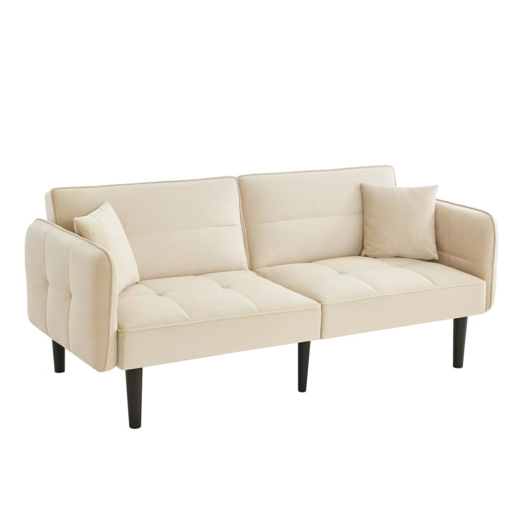 Divano Letto 2 Posti ¨C MINIMAL ¨C Velluto, Braccioli Ribaltabili, Reclinabile