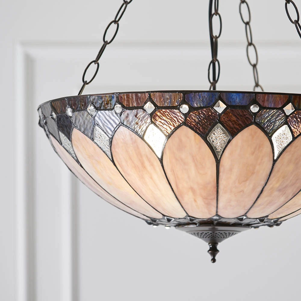 Lampadario Tiffany Brooklyn vetro multicolore 3xE27 60W