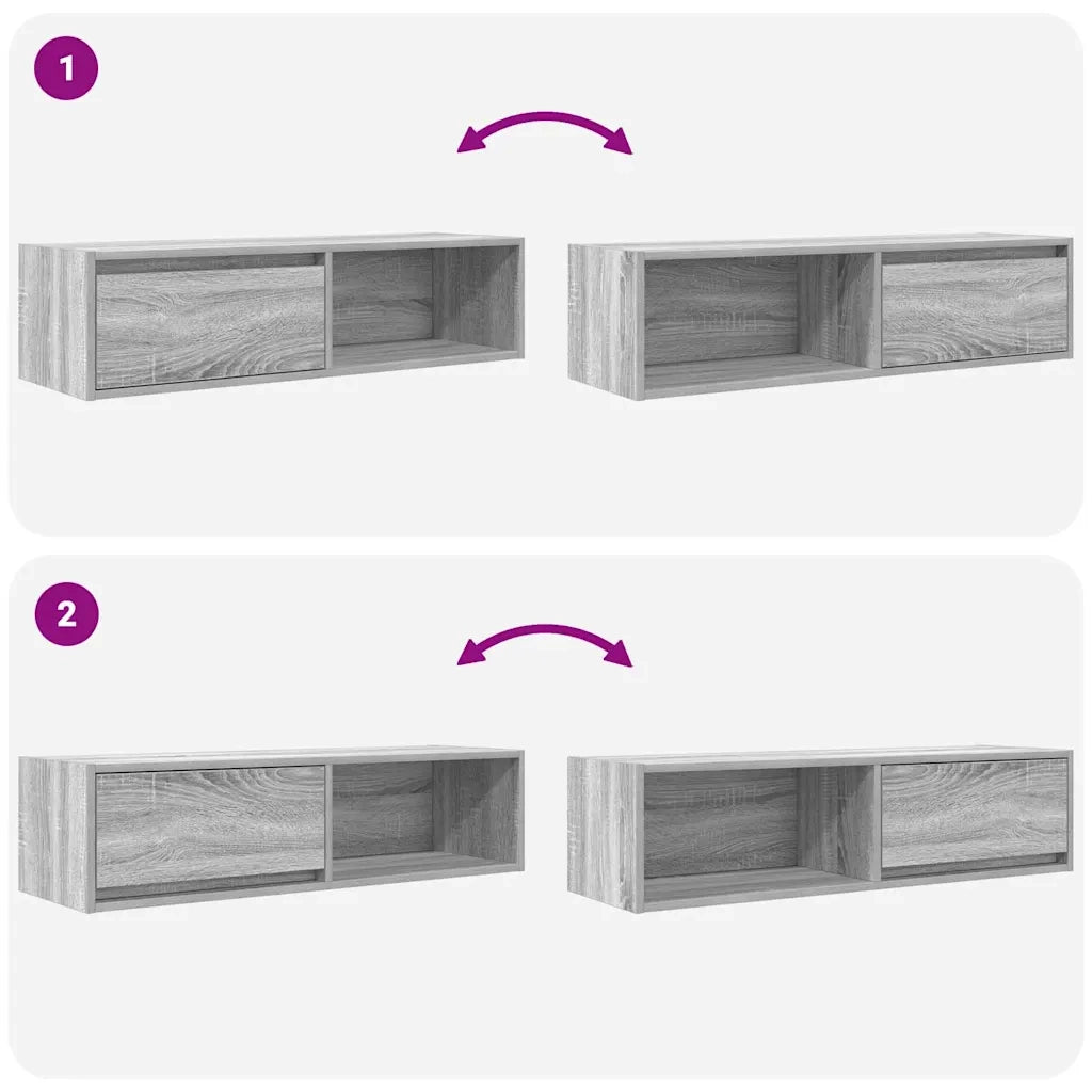 Mobile TV Grigio Sonoma 100x31x25,5 cm in Legno Multistrato