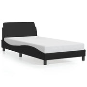 Letto singolo | Letto per adulti | Giroletto Dover Nero 100x200 cm in Similpelle