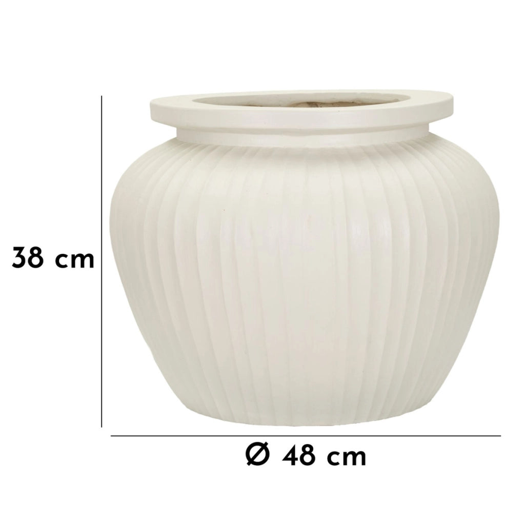 Vaso Decorativo VKH810, Beige, Poliresina, 48x48x38 cm