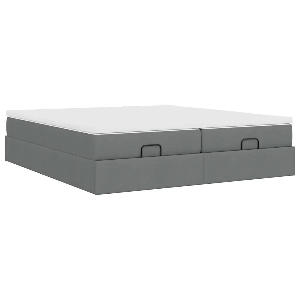 Struttura Letto Pouf con Materassi 200x200 cm in Tessuto 3311249