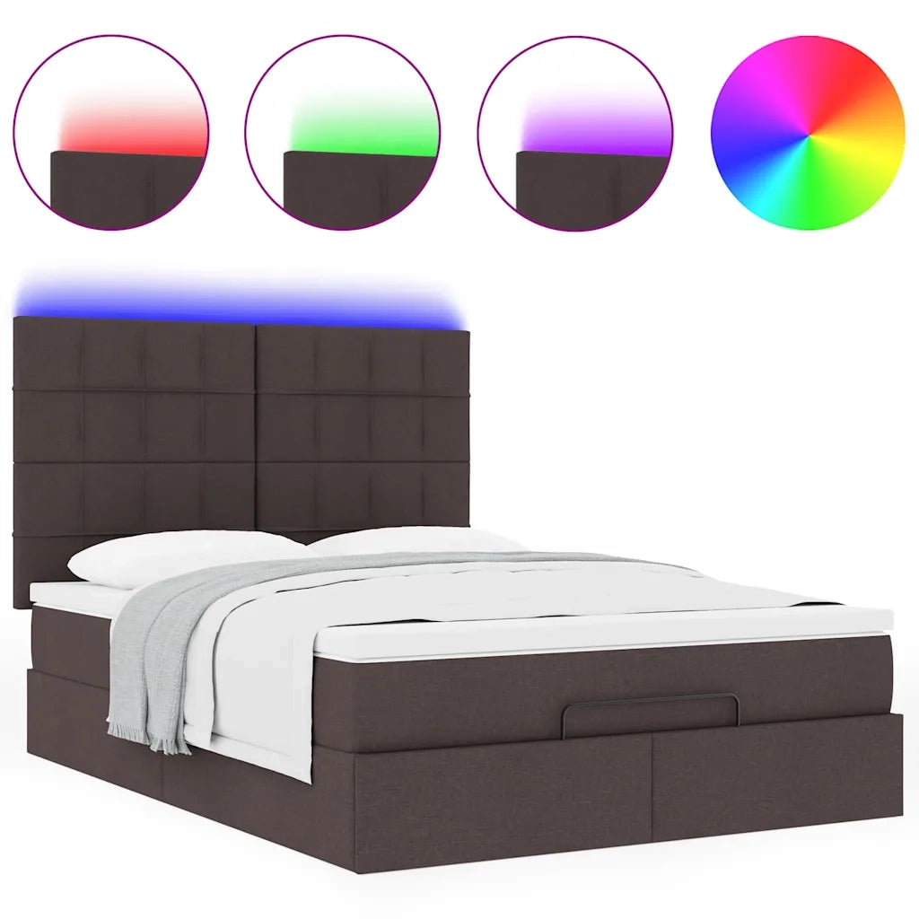 Struttura Letto Pouf con Materasso 140x190 cm in Tessuto 3314006