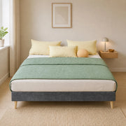 LETTO 140x200 cm Grigio in Tessuto e Metallo