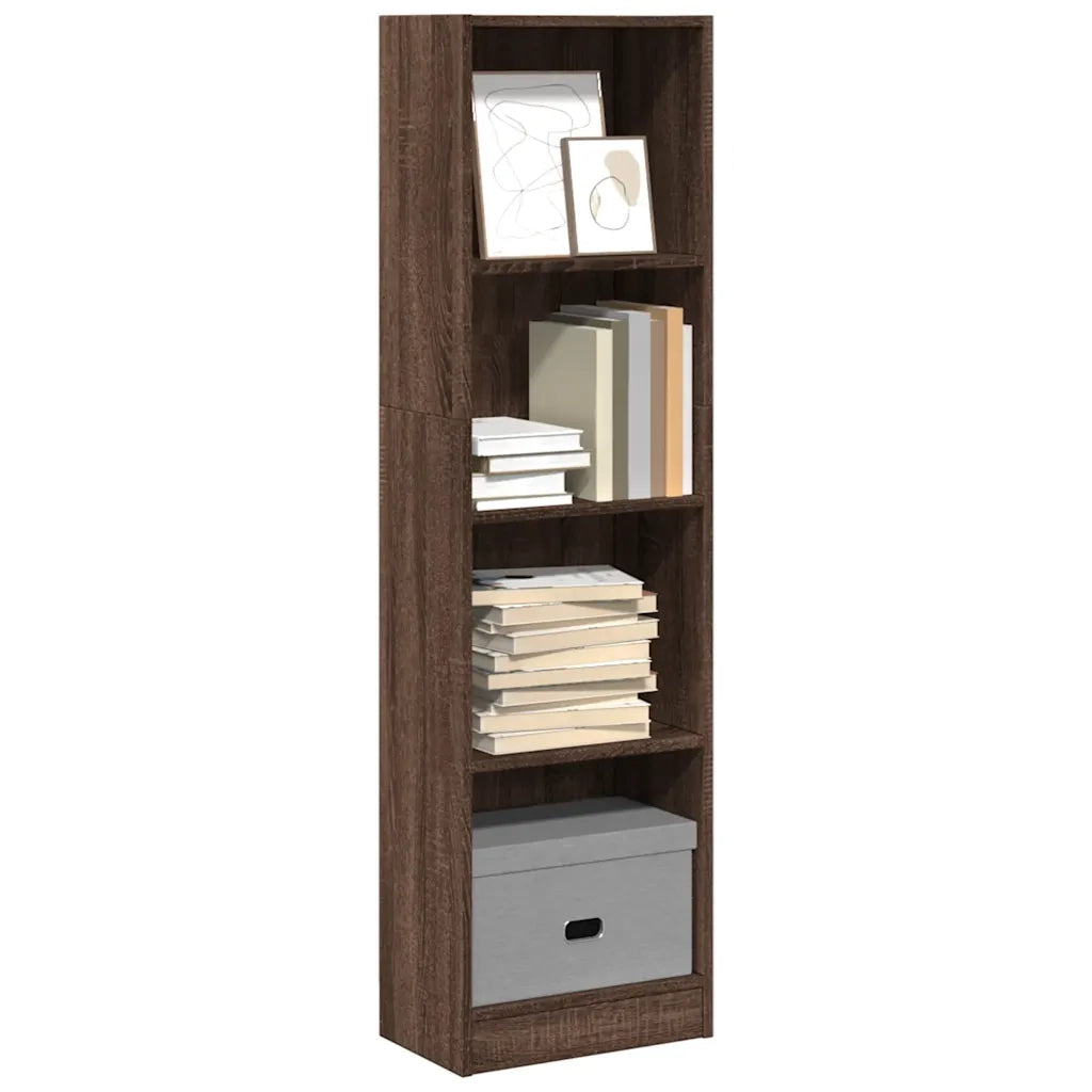 Libreria-Scaffale per Libri-Mobile di Stoccaggio Rovere Marrone 40x24x143 cm in Legno Multistrato
